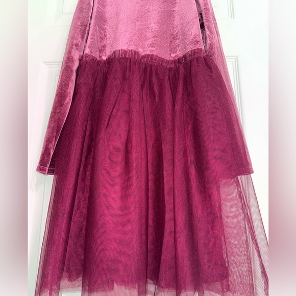 Wonder Nation Girls Long Sleeves Velour Tutu Dress - Picture 4 of 10